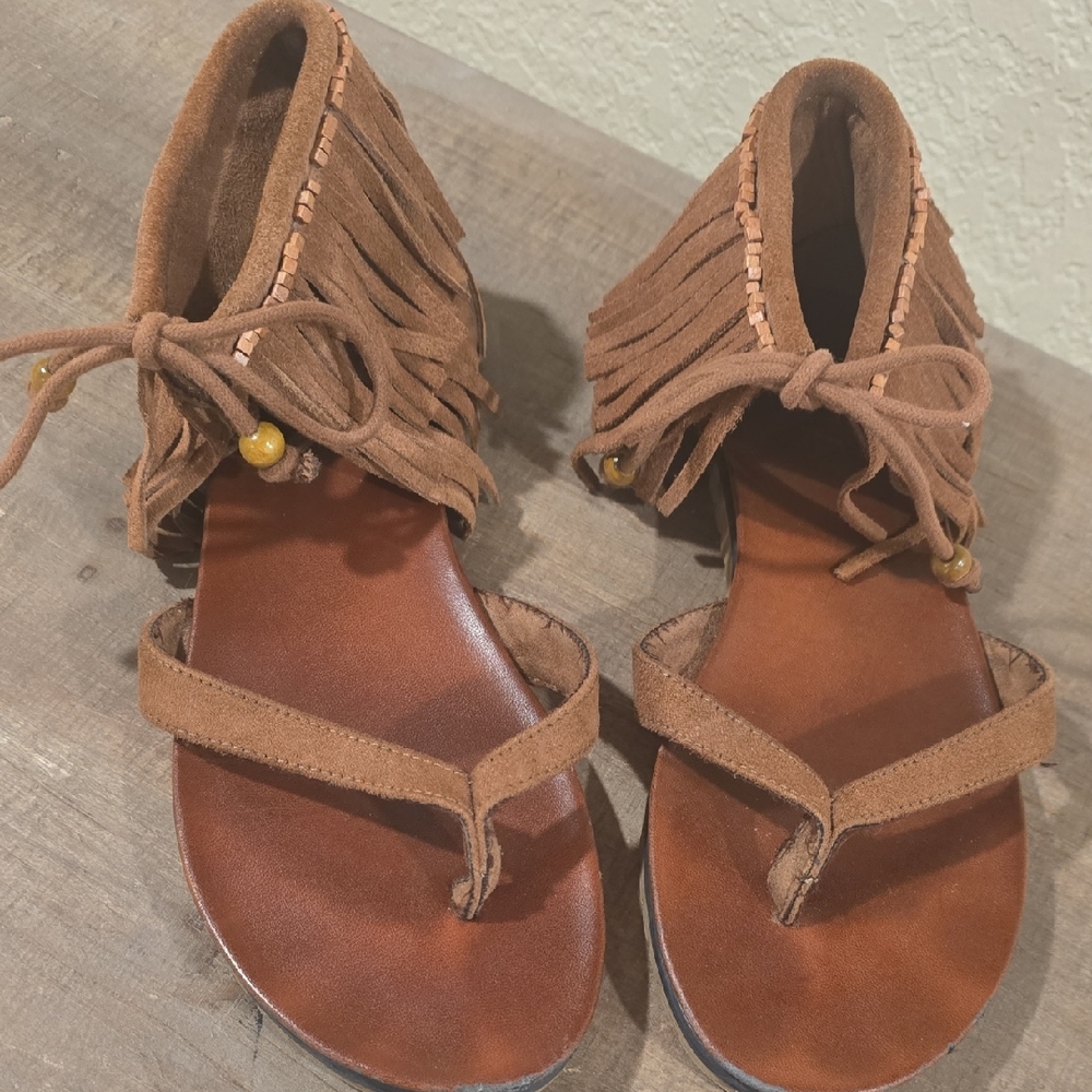 MIA Brown Leather Gladiator Sandals